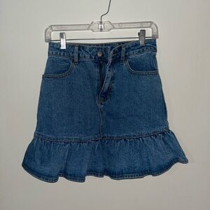 J.Galt Denim Ruffle Mini Skirt